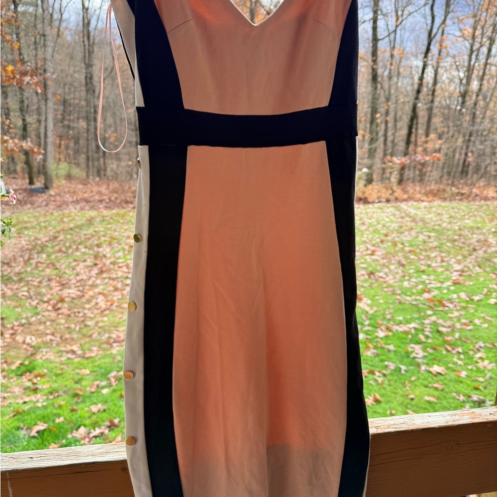 Mind Code Peach and Black Backless Dress